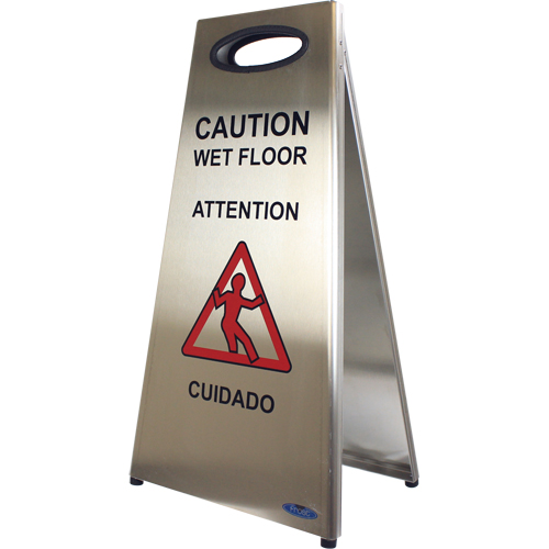 "Wet Floor" Sign, Trilingual With Pictogram D. Morneault & Fils