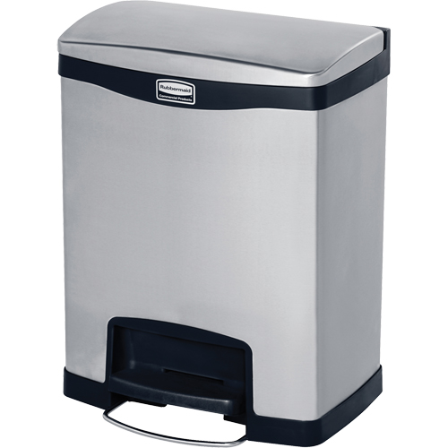 Contenant &agrave; d&eacute;chets Slim Jim , Acier inoxydable, Capacit&eacute; 8 gal. US D. Morneault & Fils