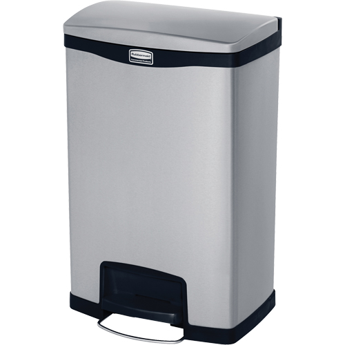 Slim Jim&reg; Waste Container, Stainless Steel, 13 US gal. Capacity D. Morneault & Fils