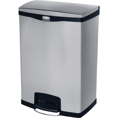 Slim Jim&reg; Waste Container, Stainless Steel, 24 US gal. Capacity D. Morneault & Fils