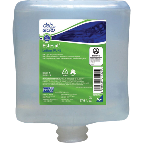 Nettoyant l&eacute;ger et pure pour les mains Estesol, Cr&egrave;me, 2 L, Recharge, Fraîcheur D. Morneault & Fils