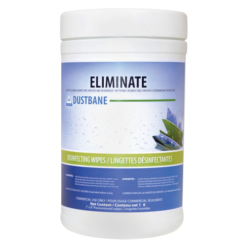 Eliminate Virucide Wipes, 7" x 8", 180 Count D. Morneault & Fils