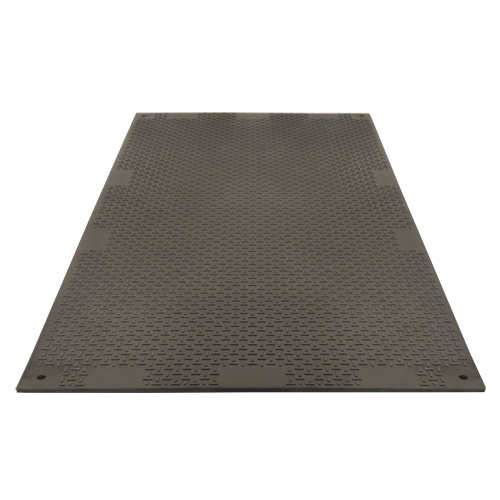 Medium-Duty Ground Protection, 4' x 8', High Density Polyethylene, Smooth/Textured, Black D. Morneault & Fils