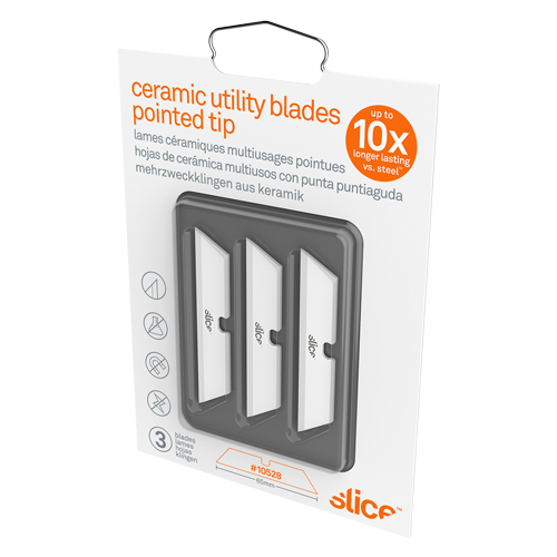Slice Pointed-Tip Ceramic Utility Knife Blades, Single Style D. Morneault & Fils