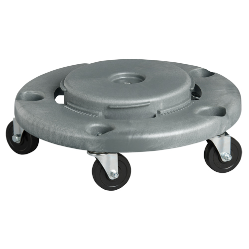 Waste Container Dolly, Polyethylene, Grey, Fits: 24" Dia. D. Morneault & Fils