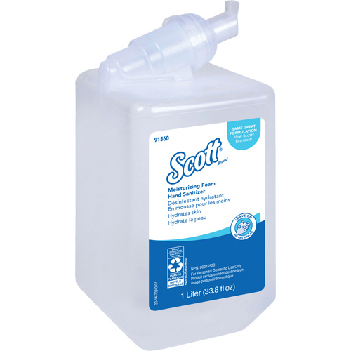 Scott&reg; Pro Moisturizing Foam Hand Sanitizer, 1000 ml, Cartridge Refill, 62% Alcohol D. Morneault & Fils