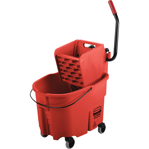 WaveBrake&reg; Mop Bucket & Wringer Combo Pack, Side Press, 8.75 US Gal.(35 Quart), Red D. Morneault & Fils