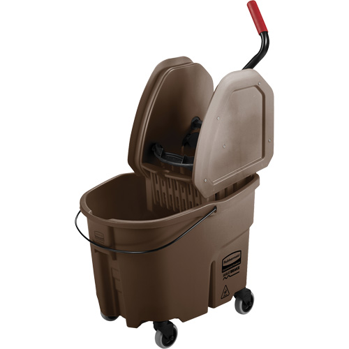 Ensemble de seau pour vadrouille et essoreuse WaveBrake, Pression vers le bas, 8,75 gal. US (35 pintes), Brun D. Morneault & Fils