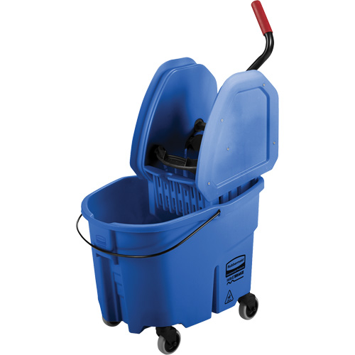 Ensemble de seau pour vadrouille et essoreuse WaveBrake, Pression vers le bas, 8,75 gal. US (35 pintes), Bleu D. Morneault & Fils