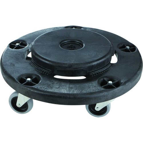 Brute&reg; Quiet Dolly, Polyethylene, Black, Fits: 26-1/2" Dia. D. Morneault & Fils