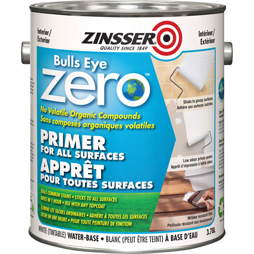 Appr&ecirc;t &agrave; faible teneur en COV Bulls Eye Zero, 3,78 L, Gallon, Blanc teintable D. Morneault & Fils