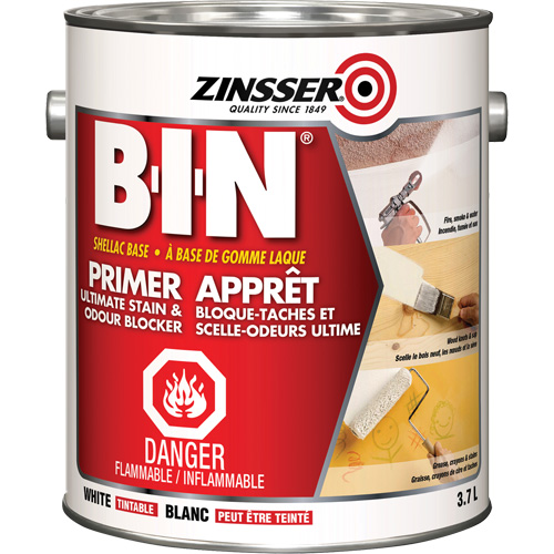 Appr&ecirc;t-scellant &agrave; base de gomme-laque B-I-N, 3,7 L, Gallon, Blanc teintable D. Morneault & Fils