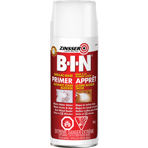 Appr&ecirc;t-scellant &agrave; base de gomme-laque B-I-N, 369 g, Canette a&eacute;rosol, Blanc D. Morneault & Fils