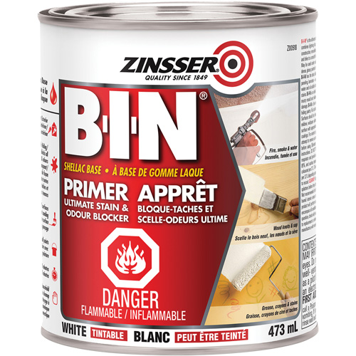 B-I-N&reg; Shellac-Base Sealer Primer, 473 ml, Can, Tintable White D. Morneault & Fils