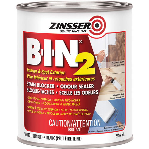 B-I-N&reg; 2 Primer, White, Very Flat, 946 ml, Can D. Morneault & Fils