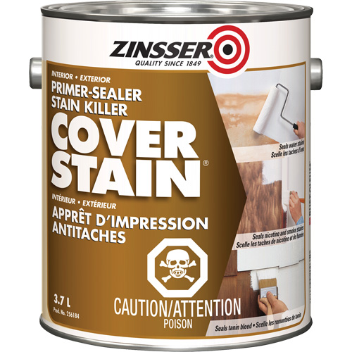 Scellant d'appr&ecirc;t &agrave; base d'huile Cover Stain, 3,7 L, Gallon, Blanc D. Morneault & Fils