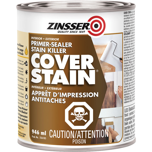 Scellant d'appr&ecirc;t &agrave; base d'huile Cover Stain, 946 ml, Canette, Blanc D. Morneault & Fils