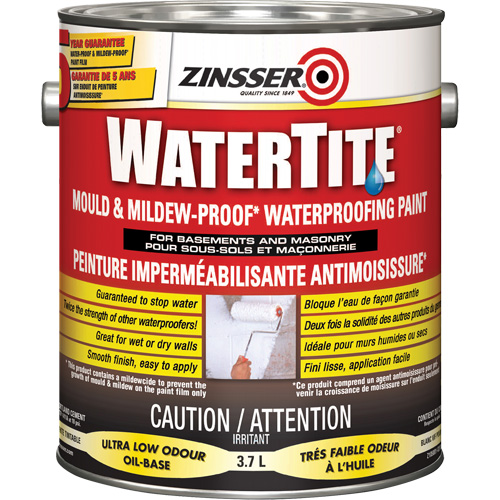 Peinture &agrave; l'&eacute;preuve de l'eau Watertite Mold & Mildew-Proof, Blanc, Satin&eacute;, 3,78 L, Gallon D. Morneault & Fils
