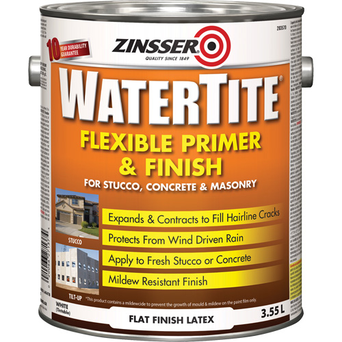 Watertite&reg; Weatherproof Flexible Primer & Finish, 3.55 L, Gallon, White D. Morneault & Fils