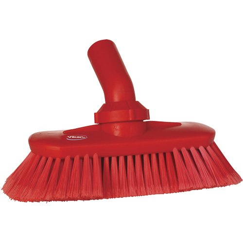 Angle-Adjustable Water-Fed Washing Brush, Soft Bristles, 9-1/4" Long, Red D. Morneault & Fils