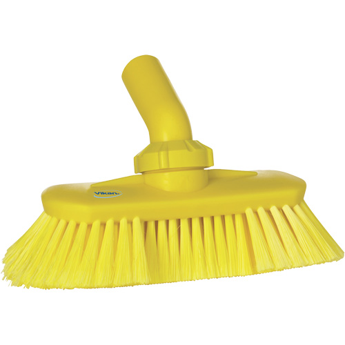 Brosse de lavage aliment&eacute;e en eau et &agrave; angle r&eacute;glable, Soies Doux, Longueur de 9-1/4", Jaune D. Morneault & Fils