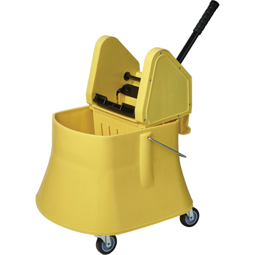 Champ Bucket & Wringer Combo, Down Press, 10 US Gal.(40 Quart), Yellow D. Morneault & Fils