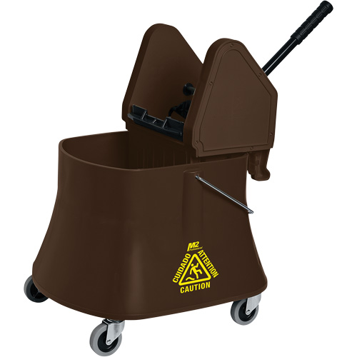 Champ Bucket & Wringer Combo, Down Press, 10 US Gal.(40 Quart), Brown D. Morneault & Fils