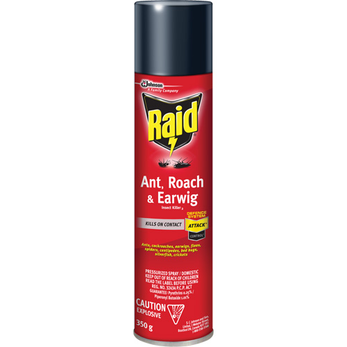 Insecticide contre fourmis, coquerelles et perce-oreilles Raid, 350 g, &agrave; base de solvant D. Morneault & Fils