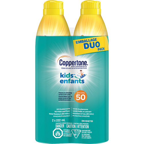 &eacute;cran solaire r&eacute;sistant &agrave; l'eau Kids, FPS 50, A&eacute;rosol D. Morneault & Fils