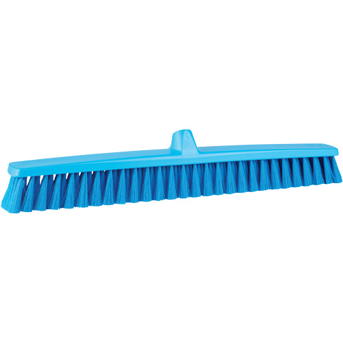 ColorCore Push Broom, Fine Bristles, 24", Polypropylene, Blue D. Morneault & Fils
