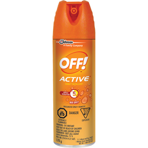 Insectifuge Off! Active, DEET &agrave; 15 %, A&eacute;rosol, 170 g D. Morneault & Fils