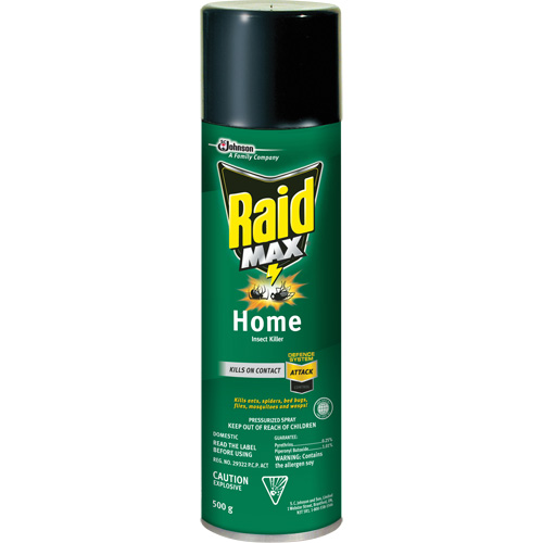 Raid&reg; Max&reg; Home Insect Killer Insecticide, 500 g, Aerosol Can, Solvent Base D. Morneault & Fils