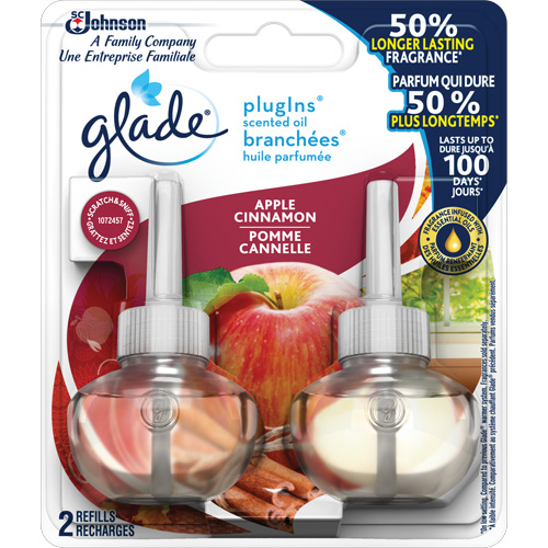 Glade&reg; PlugIns&reg; Scented Oil Refills, Apple Cinnamon, Cartridge D. Morneault & Fils