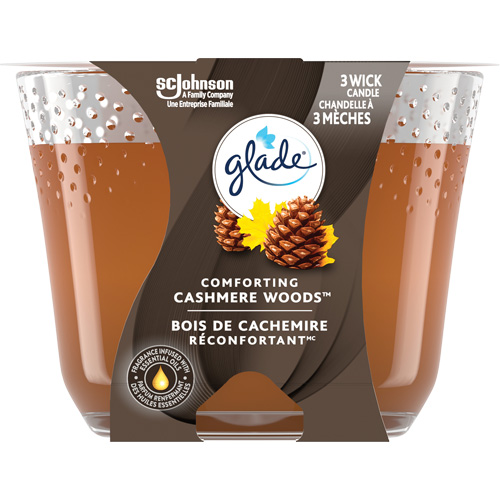 Glade&reg; 3-Wick Candle, Cashmere Woods&reg; D. Morneault & Fils