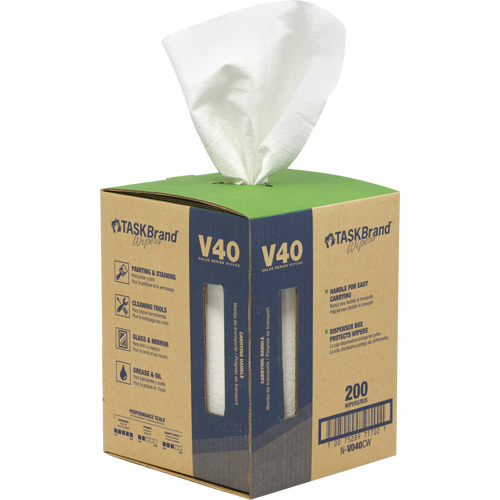 TaskBrand&reg; V40 Value Series Wipers, All-Purpose, 12" L x 10" W D. Morneault & Fils