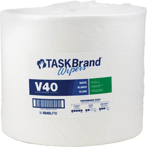 Essuie-tout de s&eacute;rie de qualit&eacute; V40 TaskBrand, Tout usage, 13" lo x 12" la D. Morneault & Fils