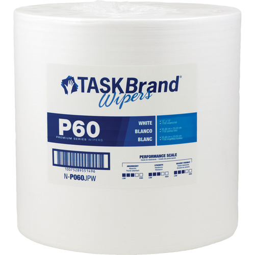 TaskBrand&reg; P60 Premium Series Wipers, All-Purpose, 13" L x 12" W D. Morneault & Fils