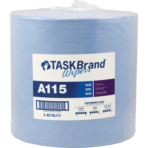 TaskBrand&reg; A115 Advanced Performance Wipers, Heavy-Duty, 13" L x 12" W D. Morneault & Fils