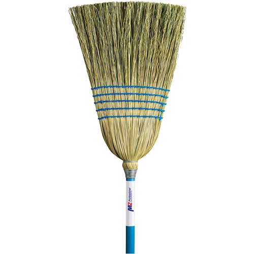 Light-Duty Indoor/Outdoor Corn Broom, 5-String, Wood Handle D. Morneault & Fils
