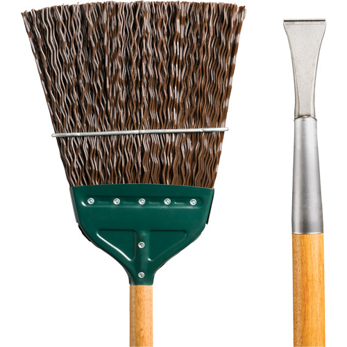 Track & Switch Broom with Heavy-Duty Forged Chisel, Wood Handle, Polypropylene Bristles, 55" L D. Morneault & Fils