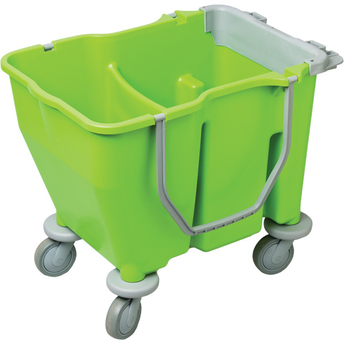Seau double pour vadrouille avec essoreuse, Capacit&eacute; de 3,75 gal. US (60 pintes), Vert D. Morneault & Fils