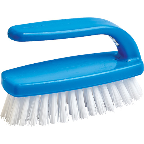 Brosse pour le nettoyage des ongles, 4" l, Soies Synth&eacute;tique, Bleu/Blanc D. Morneault & Fils