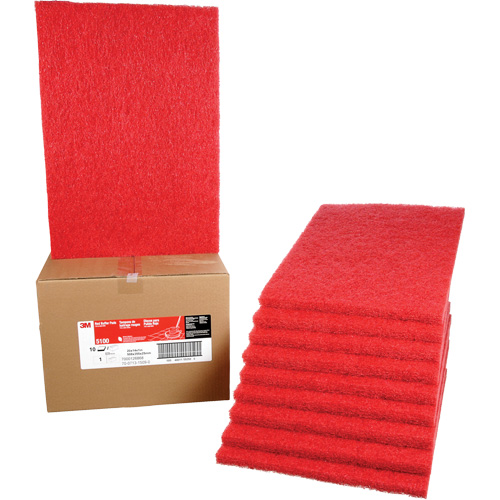 Carpet Bonnet Pad, 14" x 20", Buffing/Cleaning, Red D. Morneault & Fils