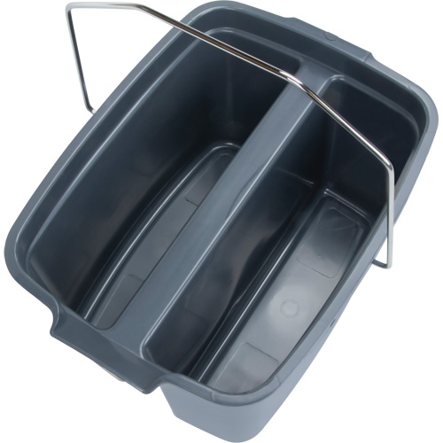 Dual Compartment Bucket, 4.75 US Gal. (19 qt.) Capacity, Grey D. Morneault & Fils