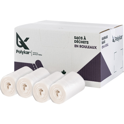 Sacs &agrave; d&eacute;chets de haute densit&eacute;, Utilitaire, 24" la x 22" lo, 8 microns, Givr&eacute;, Capacit&eacute; 26 L (7 Gal.) D. Morneault & Fils