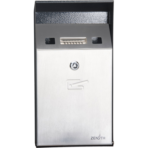 Smoking Receptacle, Wall-Mount, Stainless Steel, 1 Litre Capacity, 11-4/5" Height D. Morneault & Fils