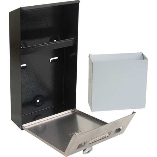 Smoking Receptacle, Wall-Mount, Stainless Steel, 1 Litre Capacity, 11-4/5" Height D. Morneault & Fils