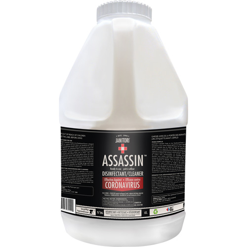 Nettoyant d&eacute;sinfectant pr&ecirc;t &agrave; l'emploi Janitori Assassin, 4 L, Cruche D. Morneault & Fils