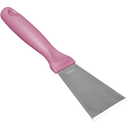 Large Stainless Steel Scraper, Pink, 3" W x 9" L D. Morneault & Fils