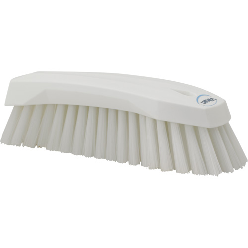 Large Angled Hand Brush, Stiff Bristles, 8" Long, White D. Morneault & Fils